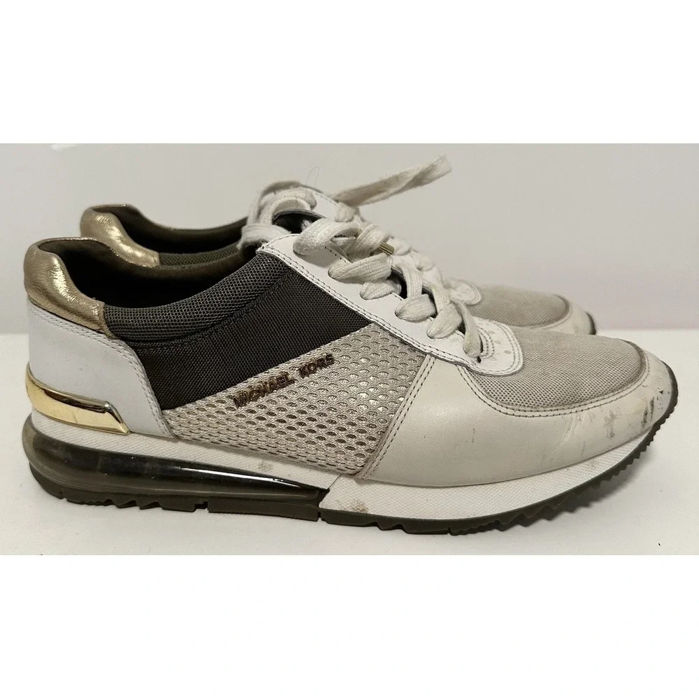Michael Kors Shoes Womens‎ 8M Trainer Gold Brown Extreme SG18K Lace-Up Sneaker